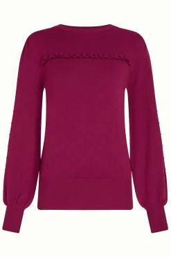 King Louie Tops & Shirts|Jada Ruffle Top Droplet Beaujolais Red
