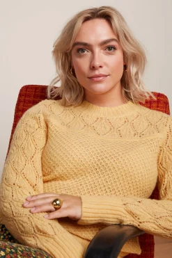 King Louie Tops & Shirts|Jeannie Yoke Sweater Farfalle Pebble
