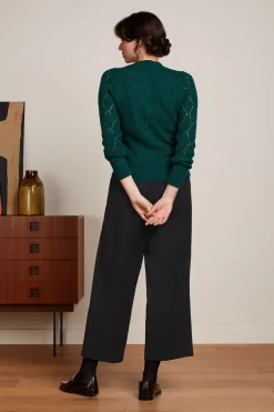 King Louie Tops & Shirts|Jeannie Yoke Sweater Farfalle Pine Green