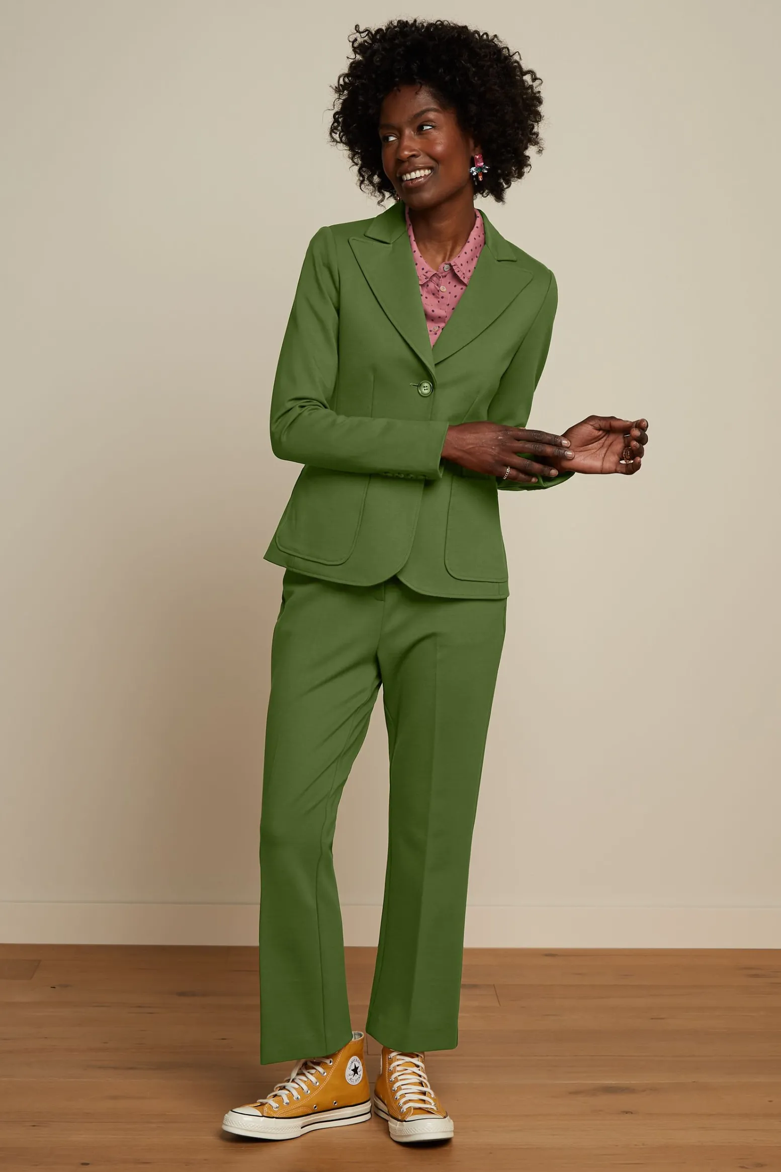 King Louie Broeken|Jenny Pants Uni Rodeo Olive Green