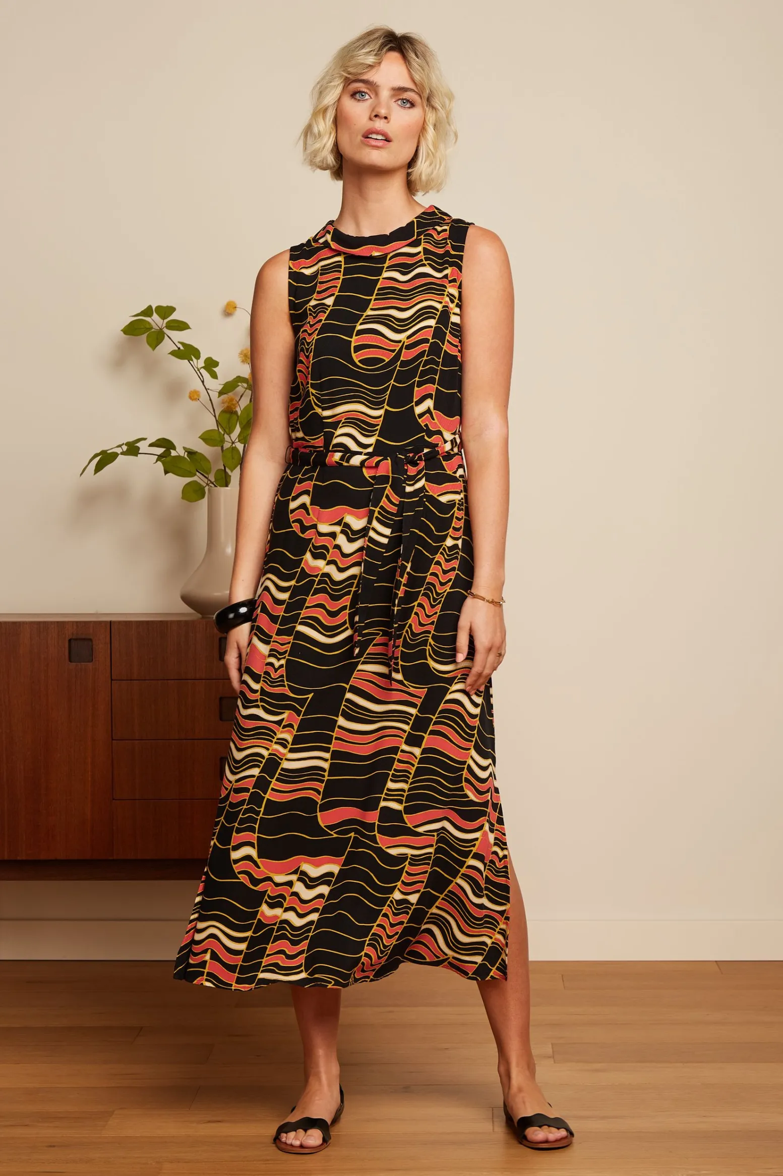 King Louie Jurken|Jodie Maxi Dress Wildly Black