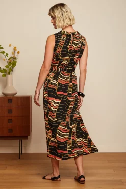 King Louie Jurken|Jodie Maxi Dress Wildly Black