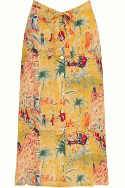 King Louie Rokken|Judy Midi Skirt Serafini Tuscan Yellow