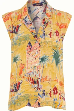King Louie Blouses|July Blouse Serafini Tuscan Yellow