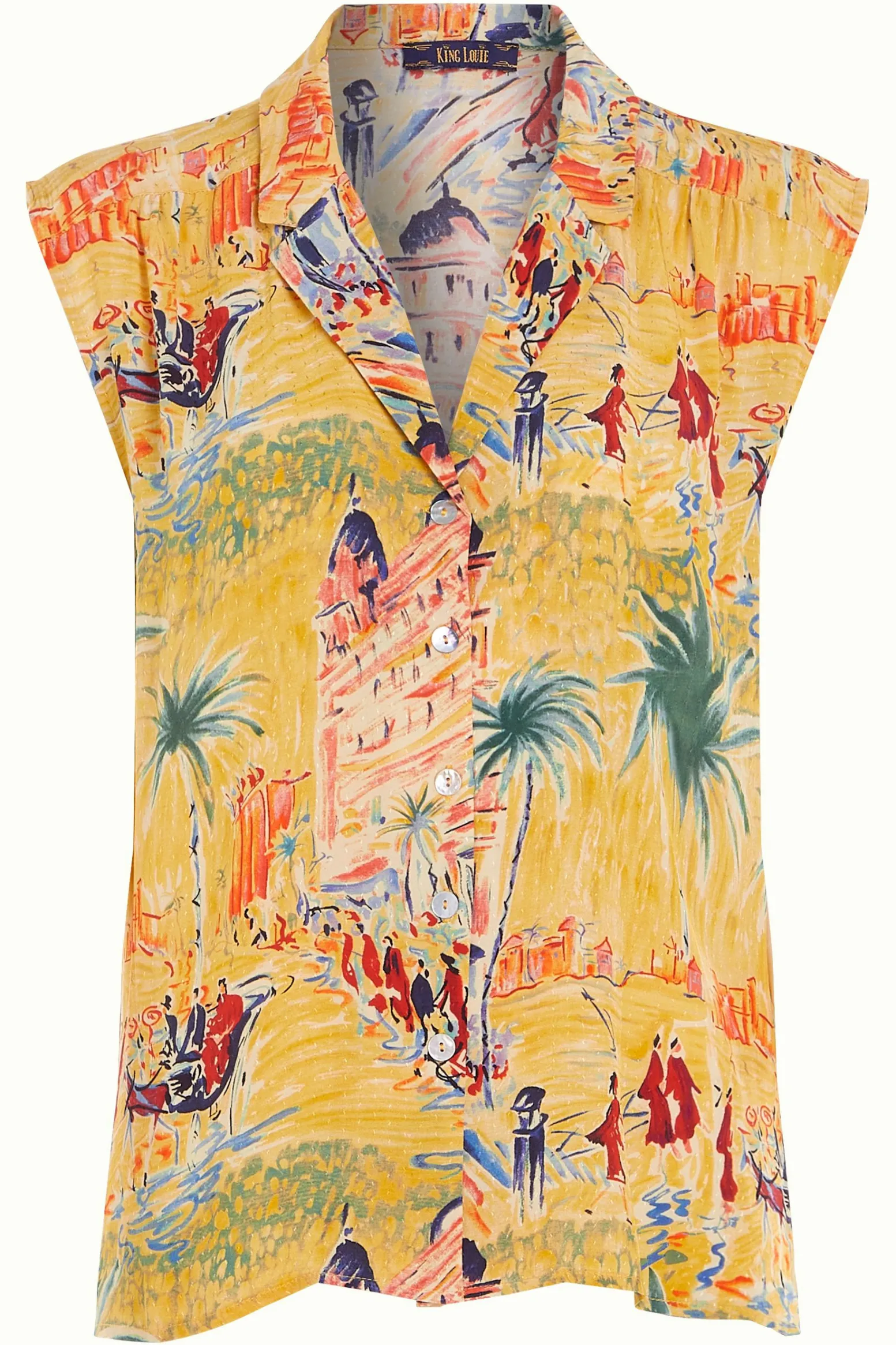 King Louie Blouses|July Blouse Serafini Tuscan Yellow