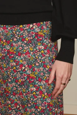 King Louie Rokken|Juno Midi Skirt Meadow Black