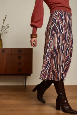 King Louie Rokken|Juno Midi Skirt Merrill Blue
