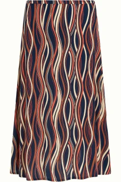 King Louie Rokken|Juno Midi Skirt Merrill Blue