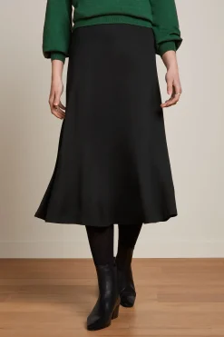 King Louie Rokken|Juno Midi Skirt Milano Crepe Black