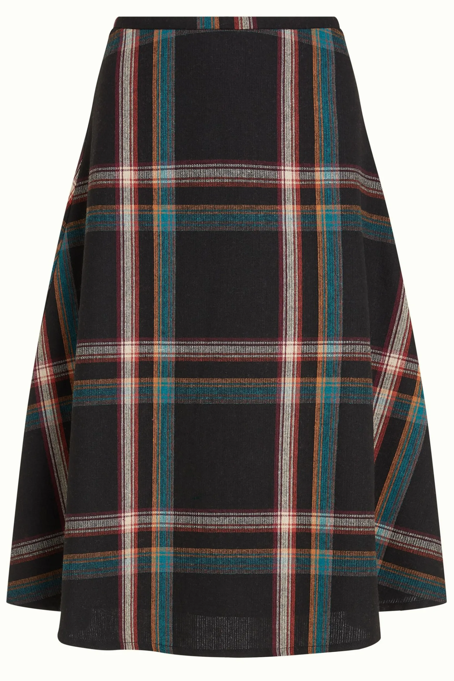 King Louie Rokken|Juno Midi Skirt Sera Check Black