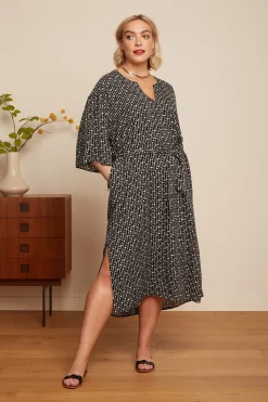 King Louie Jurken|Kiki Kaftan Frankie Black