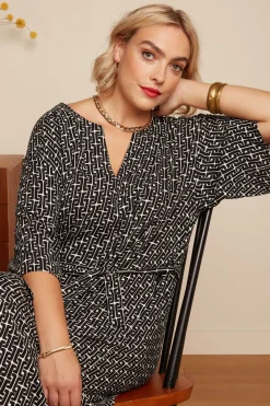 King Louie Jurken|Kiki Kaftan Frankie Black