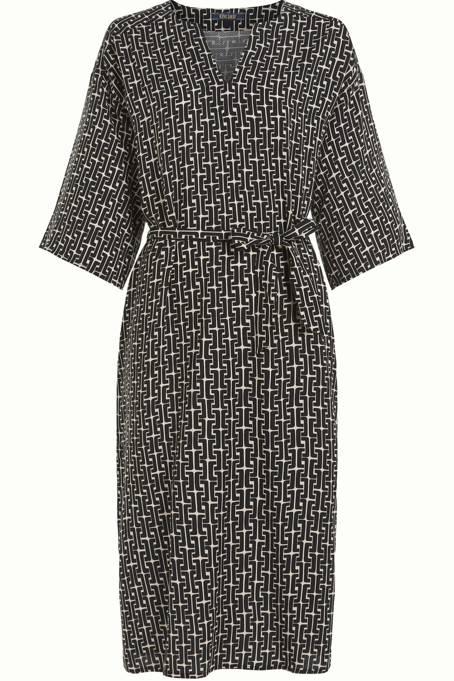 King Louie Jurken|Kiki Kaftan Frankie Black