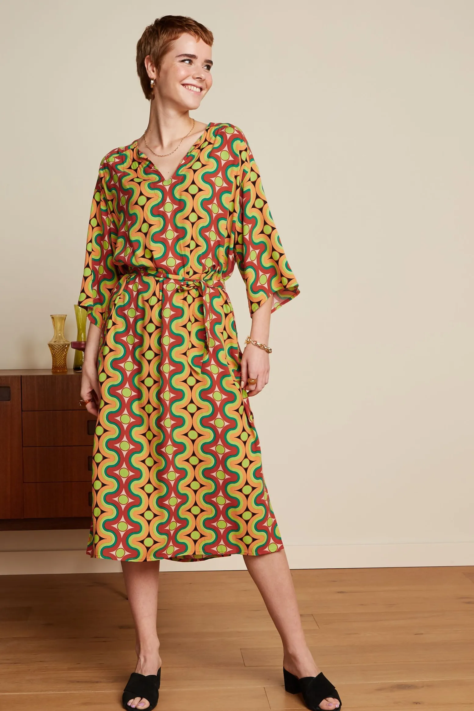 King Louie Jurken|Kiki Kaftan Kizko Black