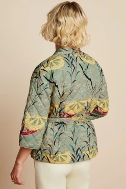 King Louie Jassen & Blazers|Kimono Jacket Quilted Dusty Turquoise