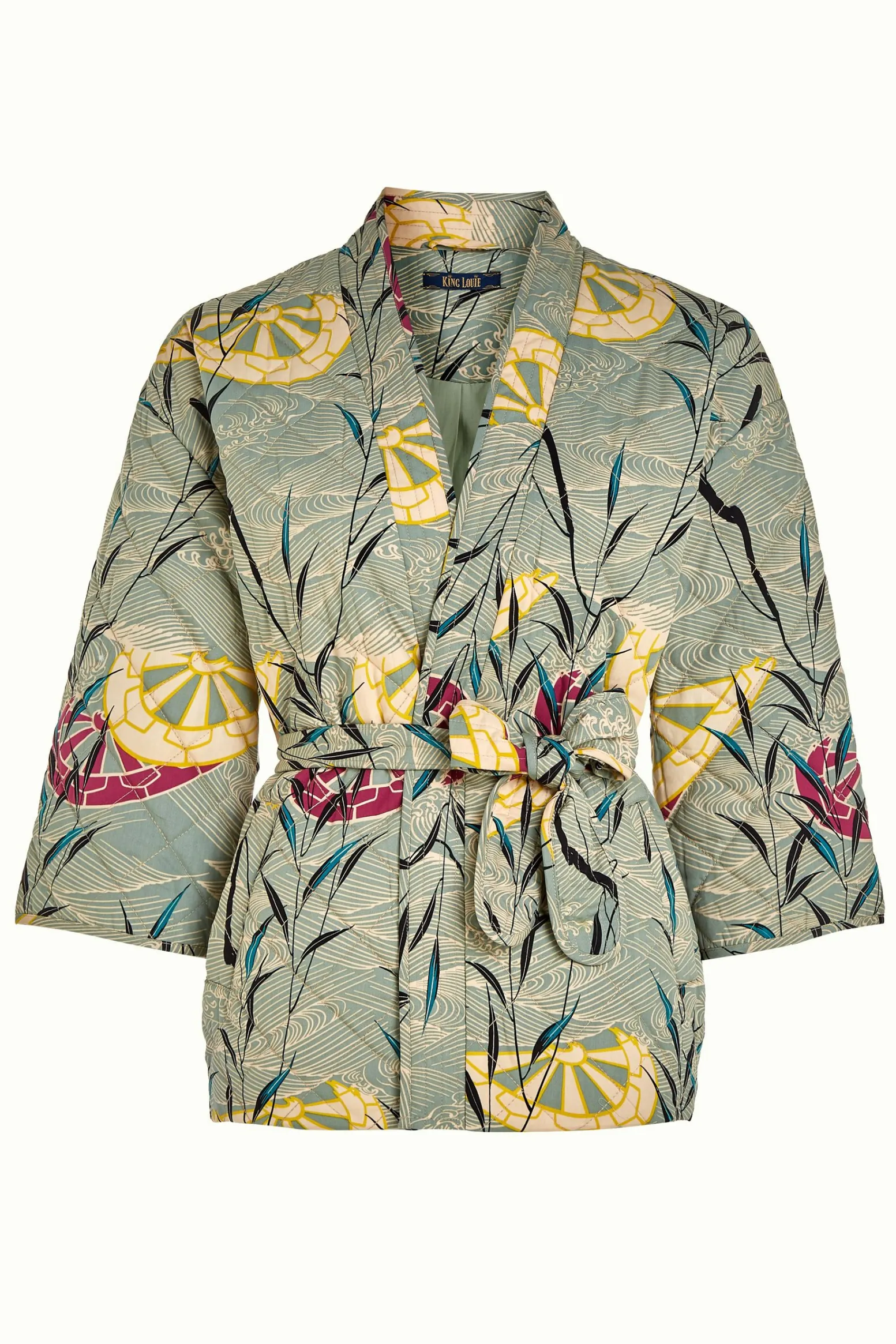King Louie Jassen & Blazers|Kimono Jacket Quilted Dusty Turquoise