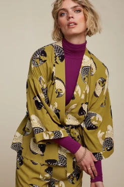 King Louie Tops & Shirts|Kimono Koi Chartreuse Yellow