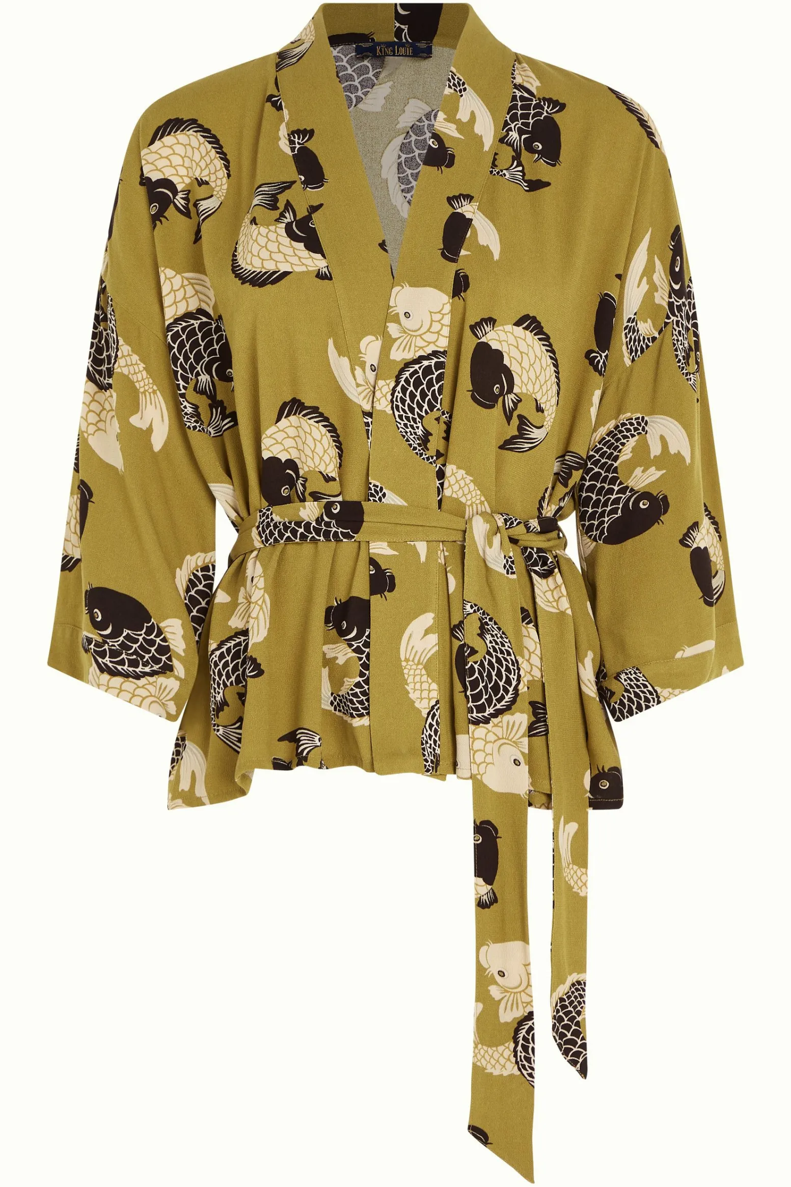 King Louie Tops & Shirts|Kimono Koi Chartreuse Yellow