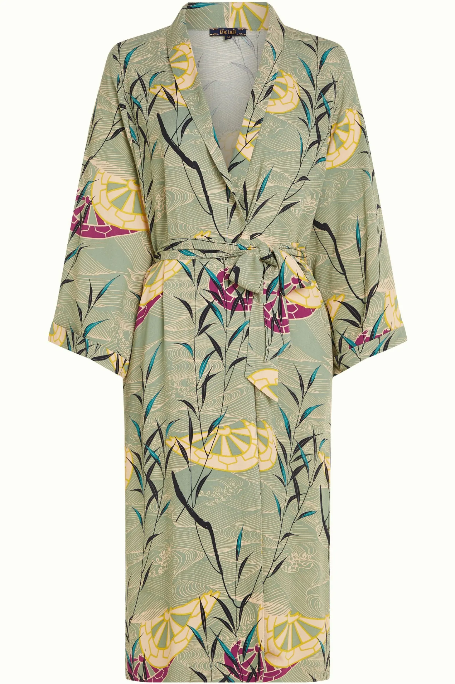 King Louie Jassen & Blazers|Kimono Long Blush Dusty Turquoise