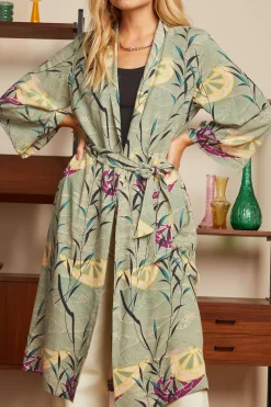 King Louie Jassen & Blazers|Kimono Long Blush Dusty Turquoise