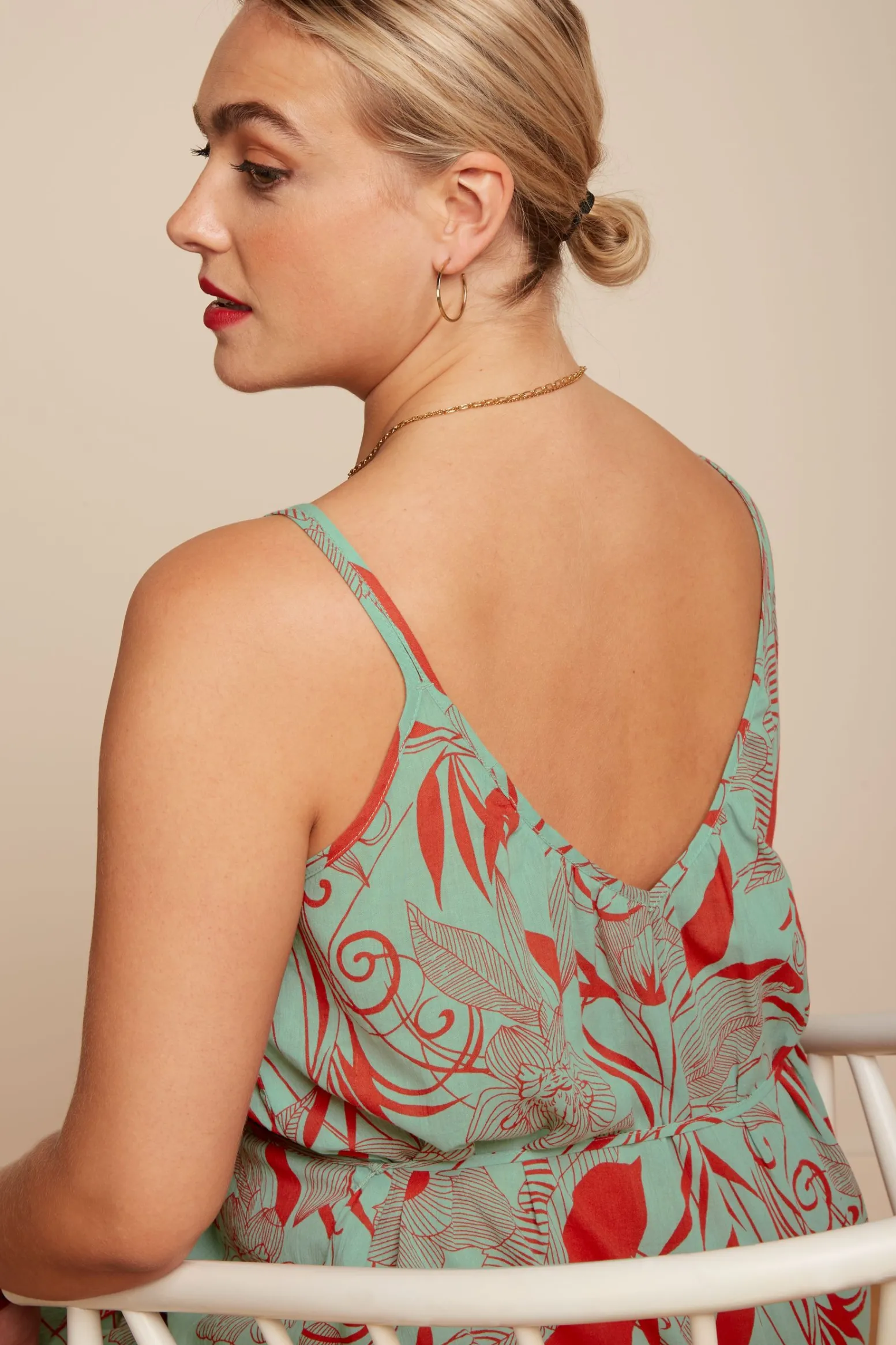 King Louie Jurken|Lara Midi Dress Callier Ash Green