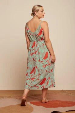 King Louie Jurken|Lara Midi Dress Callier Ash Green