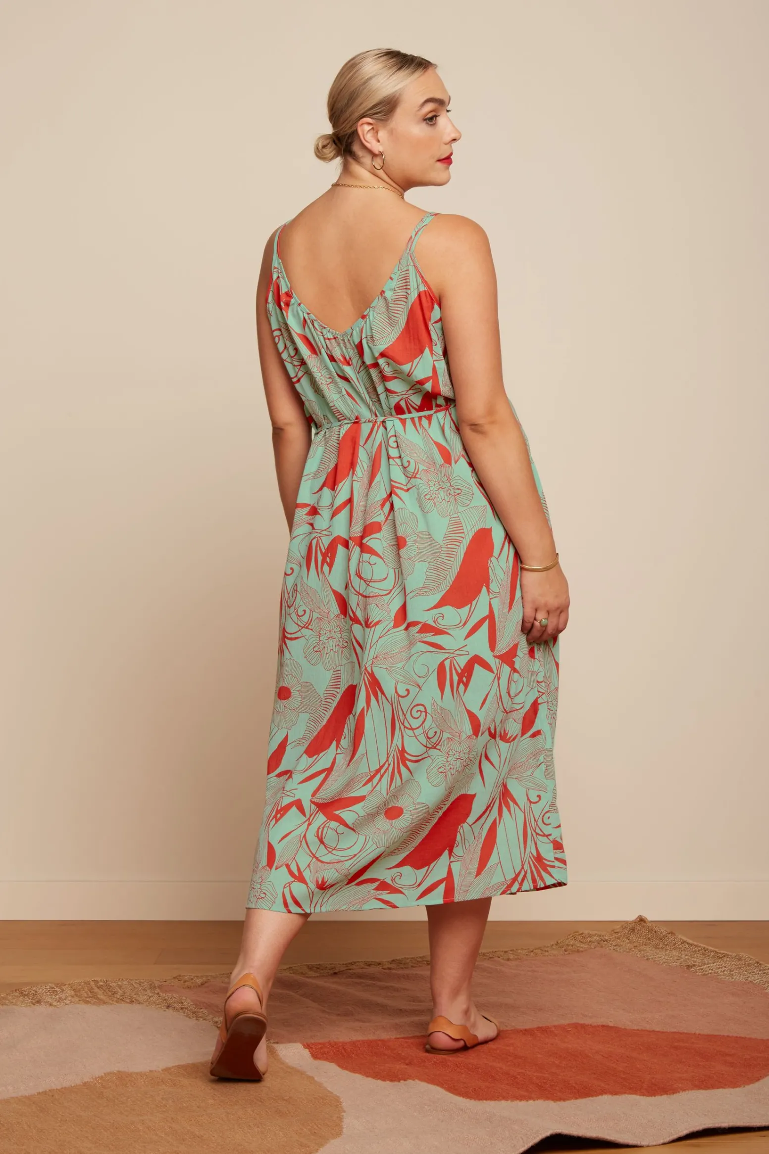 King Louie Jurken|Lara Midi Dress Callier Ash Green