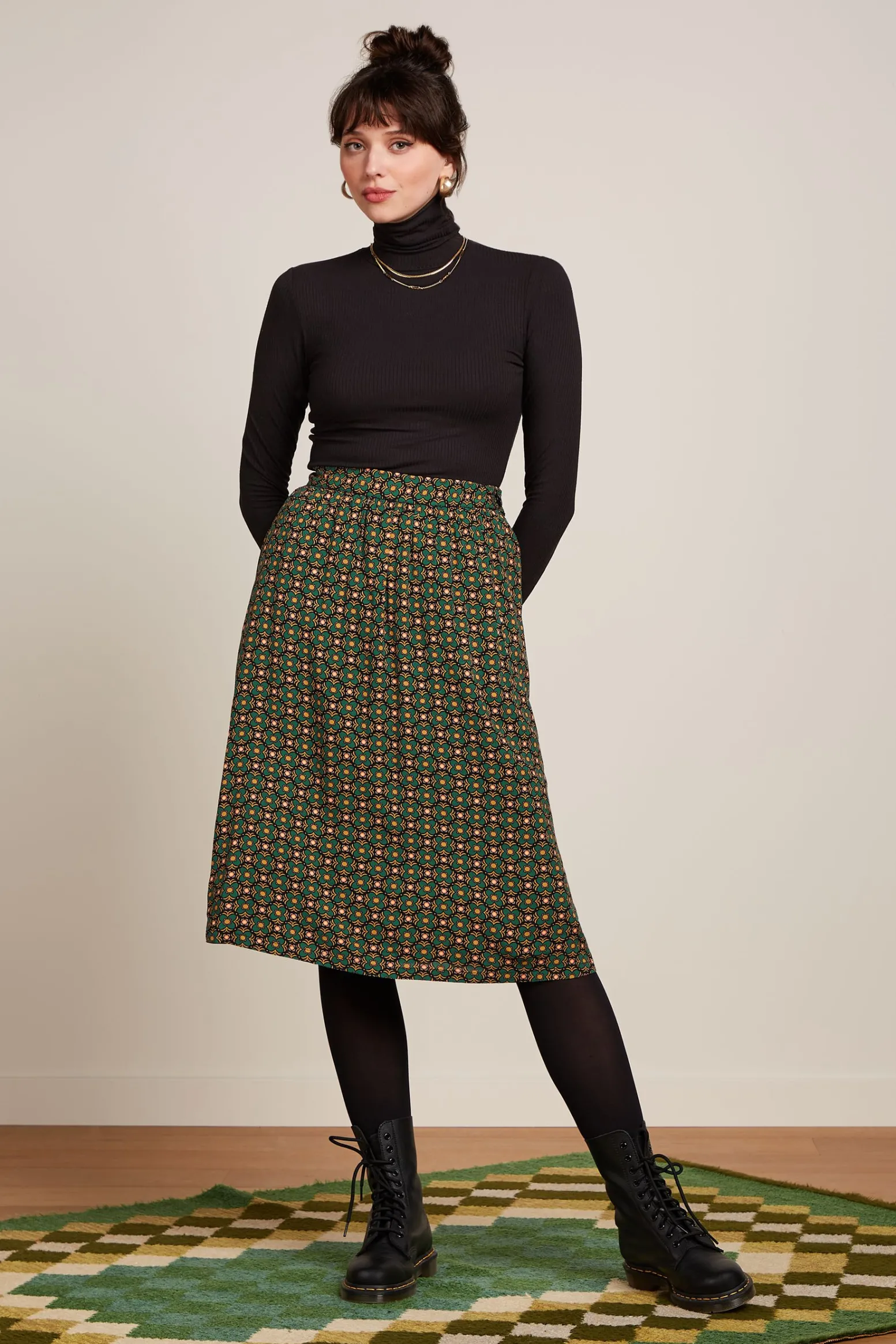 King Louie Rokken|Layla Skirt Valley Peacock Green