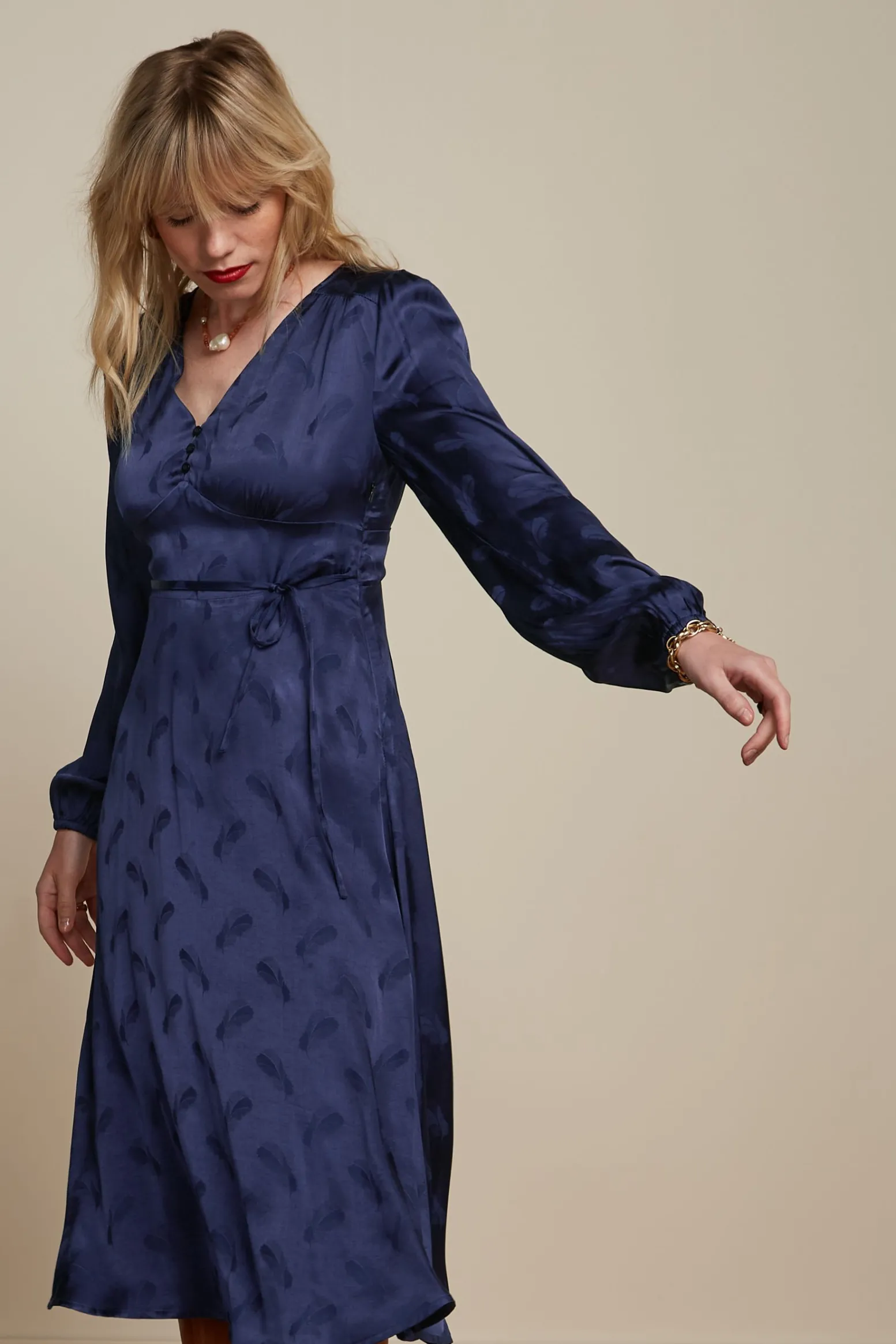 King Louie Jurken|Lelia Dress Rouge Ink Blue