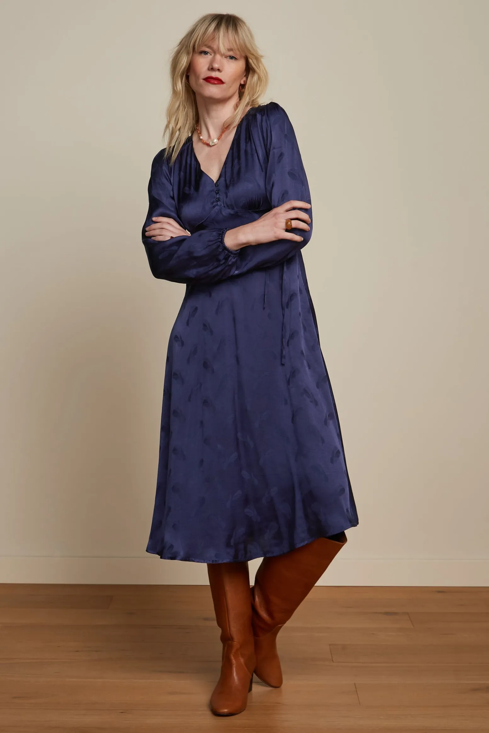 King Louie Jurken|Lelia Dress Rouge Ink Blue