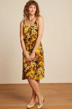 King Louie Jurken|Lenny Dress Emerald Amarillo Gold