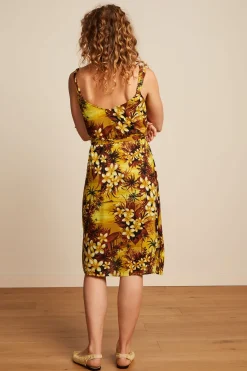 King Louie Jurken|Lenny Dress Emerald Amarillo Gold