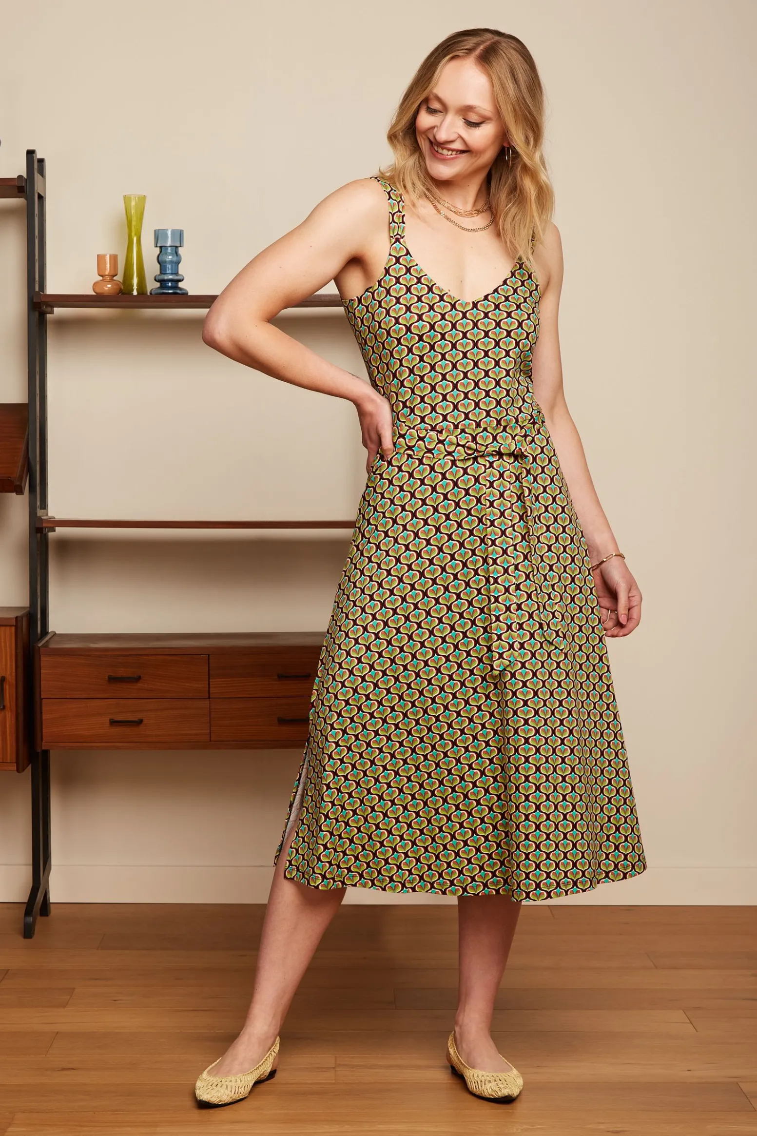 King Louie Jurken|Lenny Dress Indy Delphinium Green