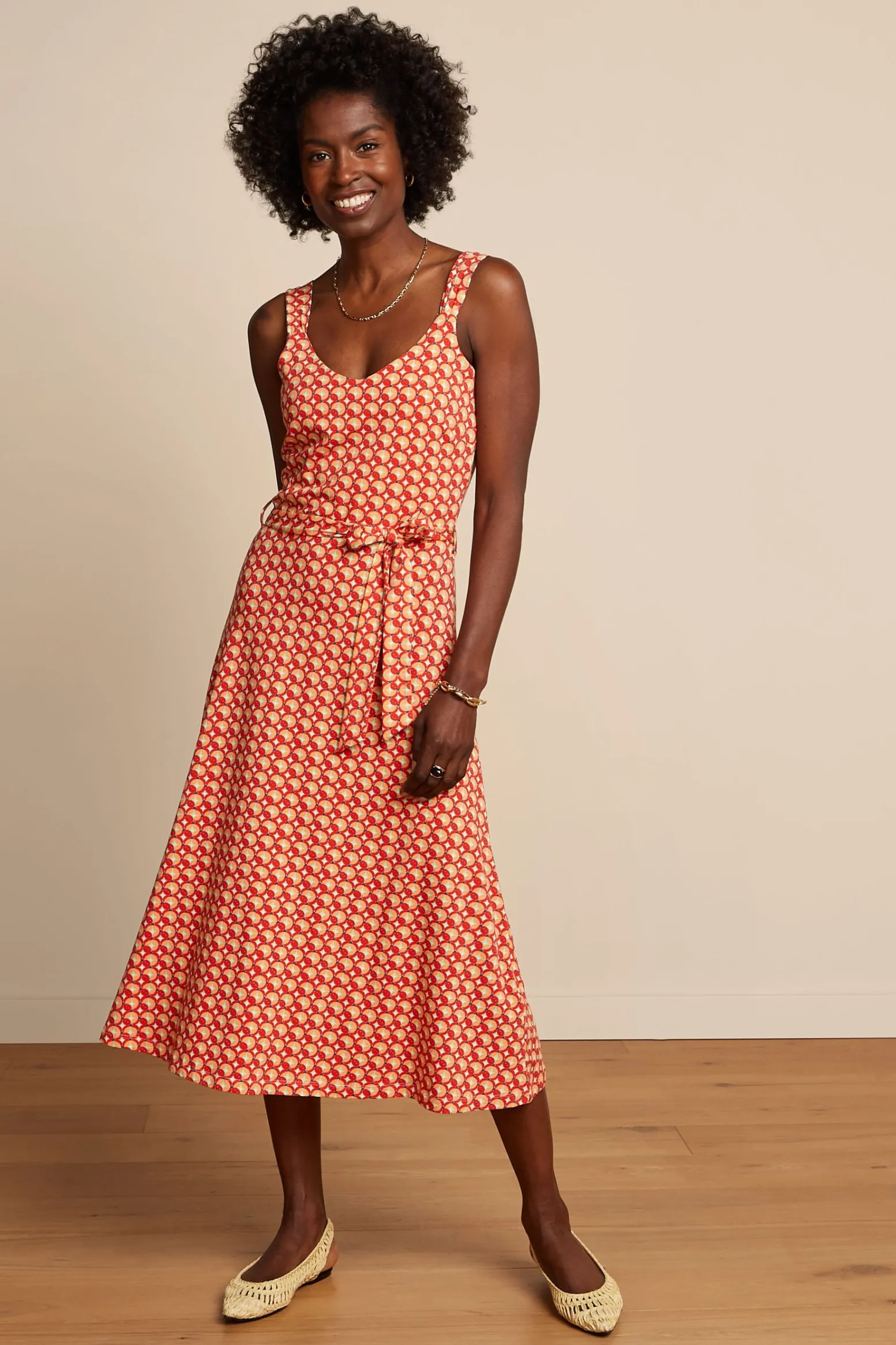 King Louie Jurken|Lenny Dress Rowe Fiery Red