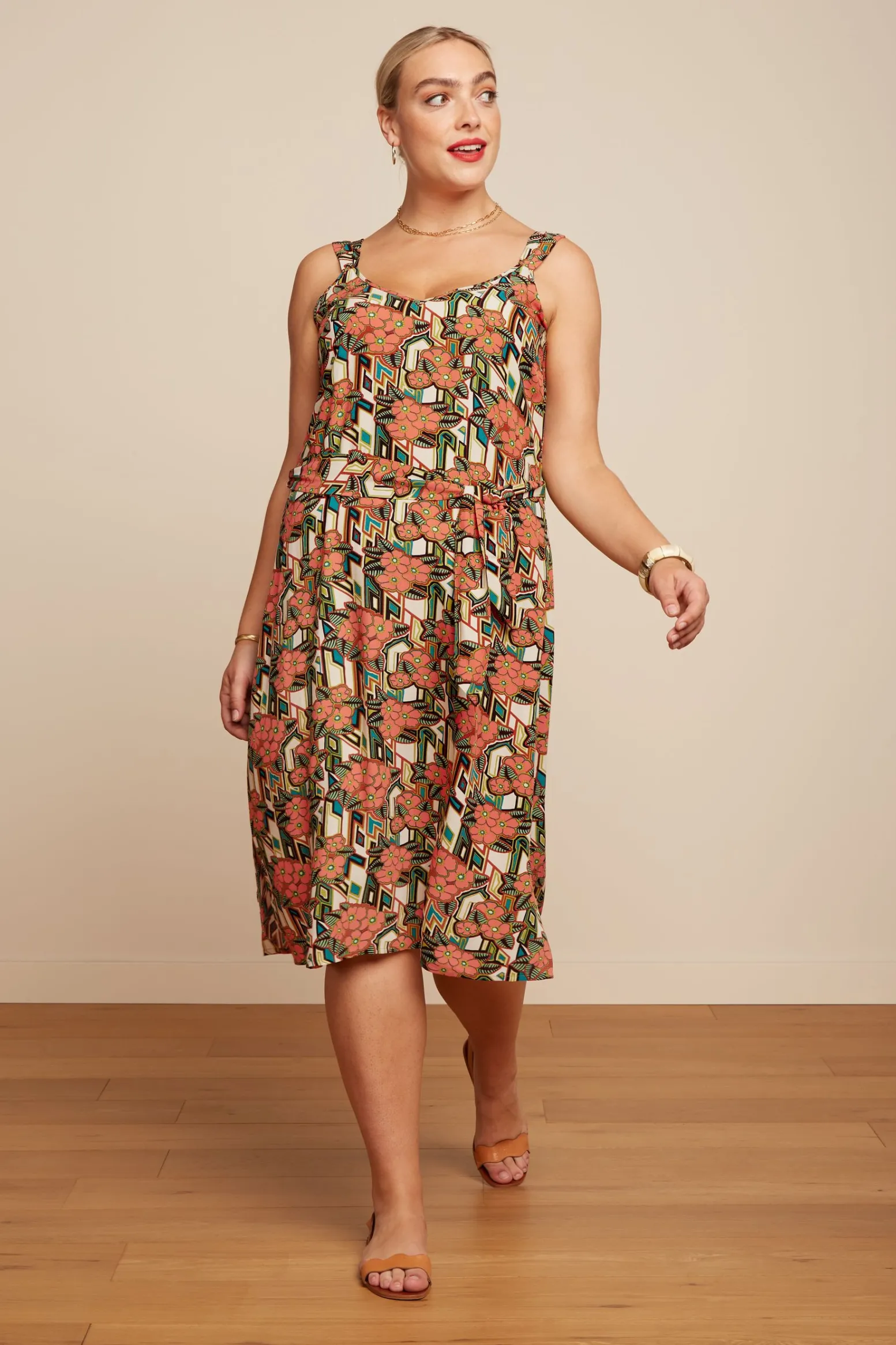 King Louie Jurken|Lenny Dress Ryder Langoustino Orange