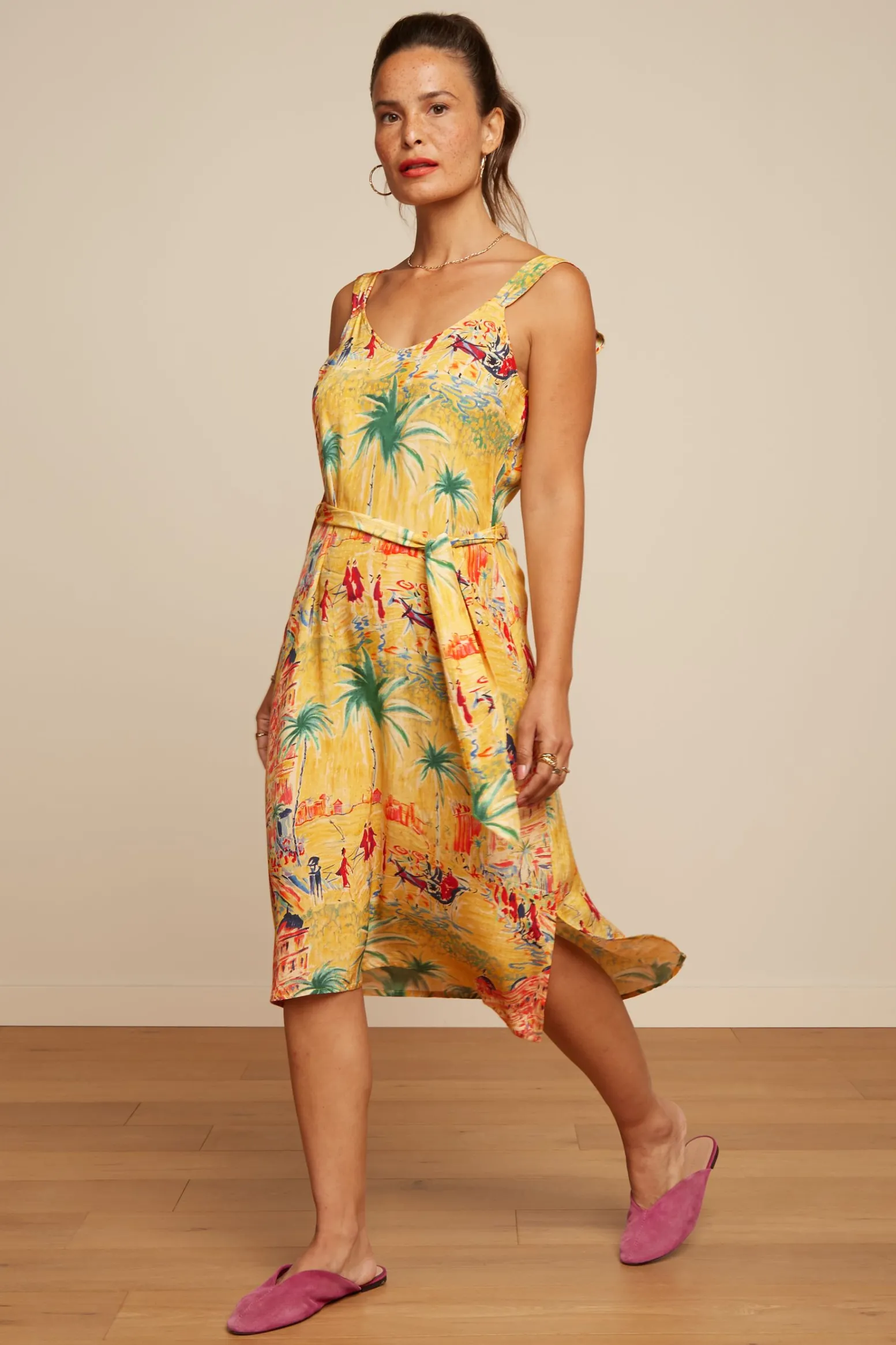 King Louie Jurken|Lenny Dress Serafini Tuscan Yellow