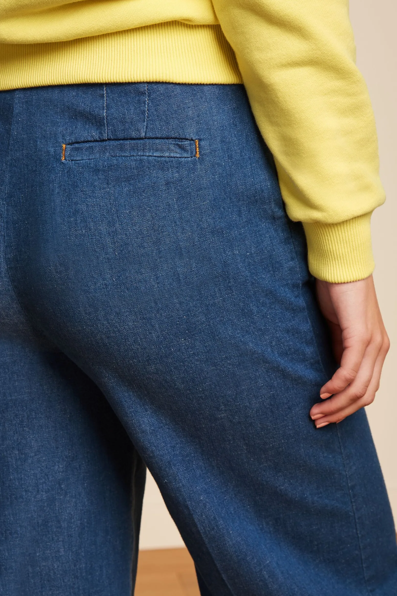 King Louie Broeken|Lisa Culotte Chambray Denim Blue