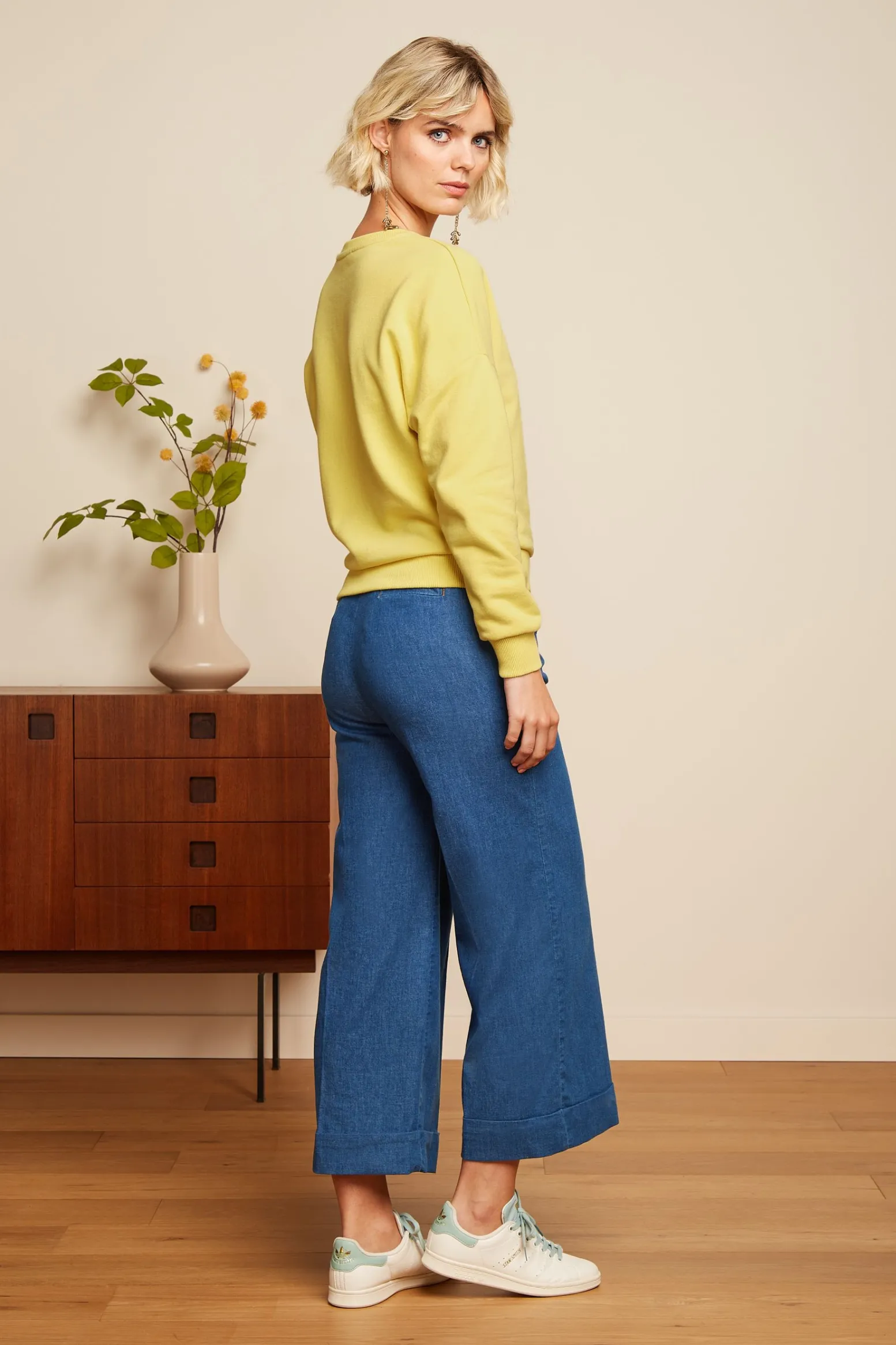 King Louie Broeken|Lisa Culotte Chambray Denim Blue