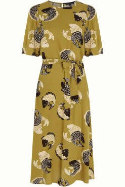 King Louie Jurken|Lizzy Dress Koi Chartreuse Yellow