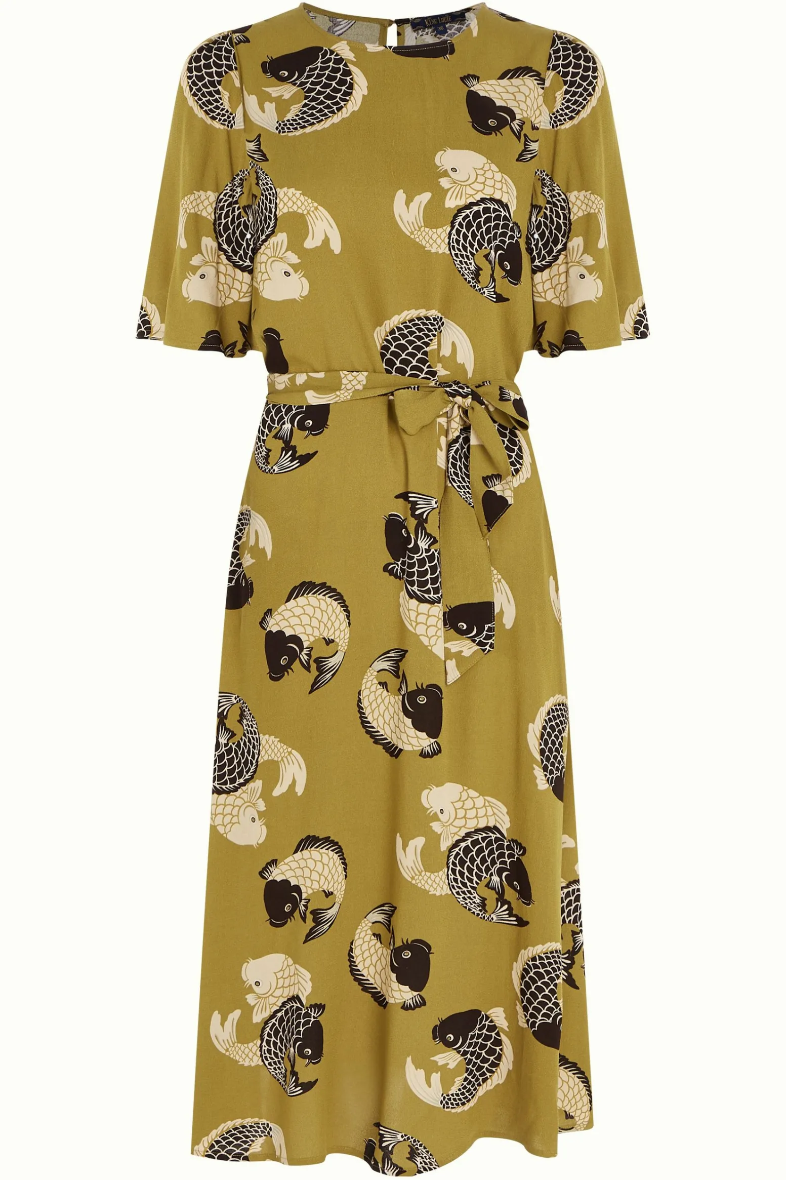 King Louie Jurken|Lizzy Dress Koi Chartreuse Yellow