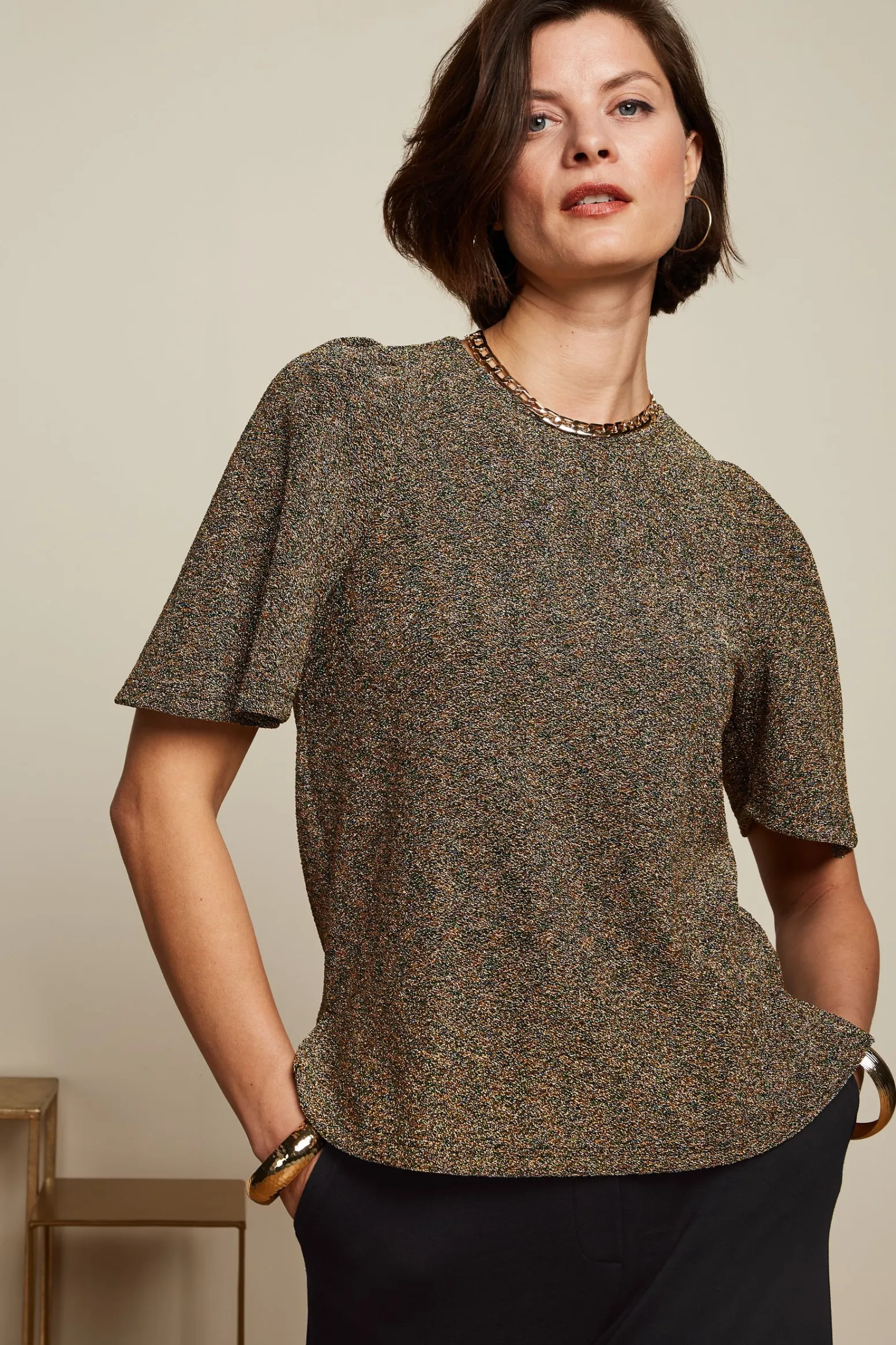 King Louie Tops & Shirts|Lizzy Top Carousel Lurex Gold