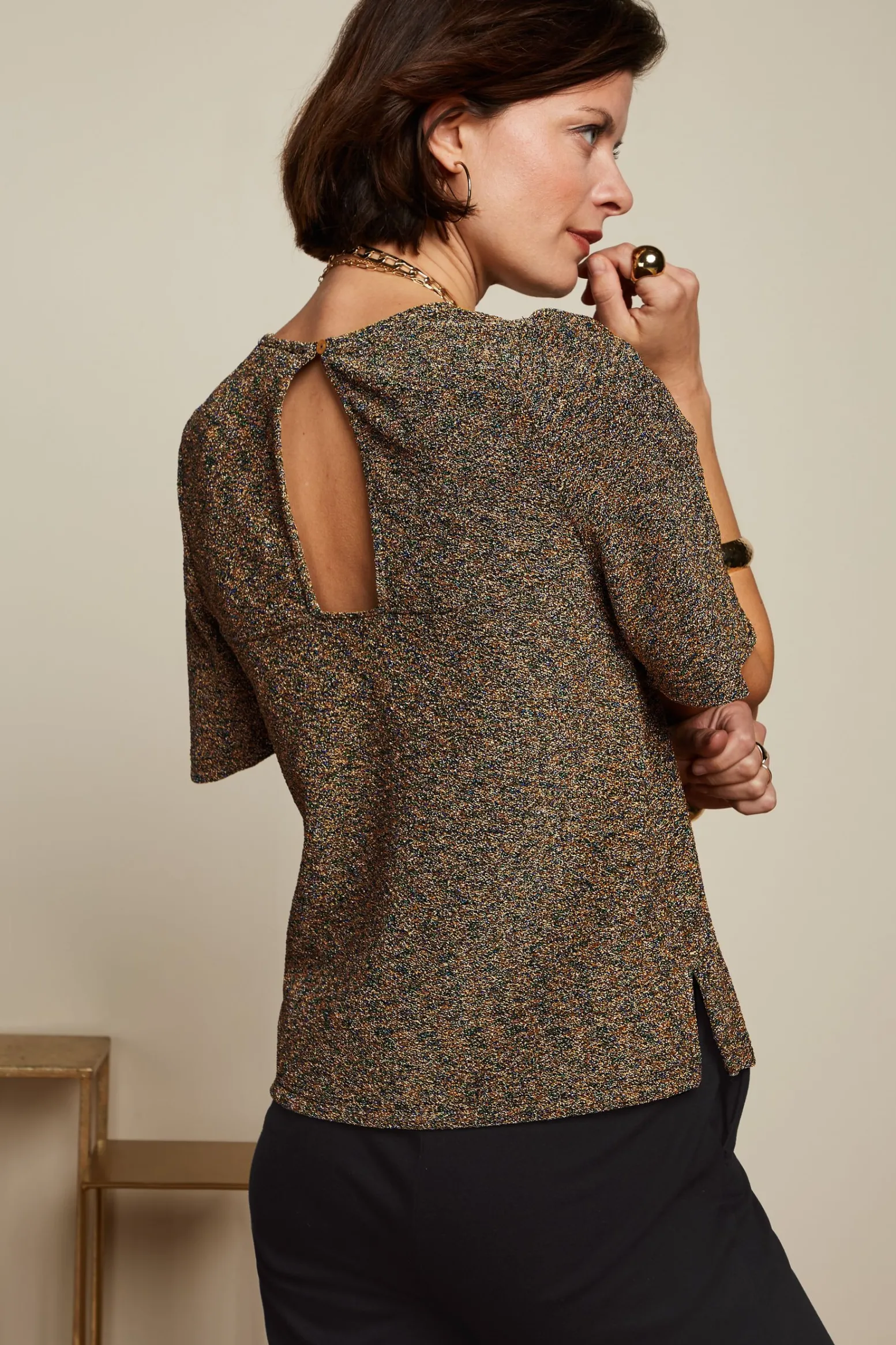 King Louie Tops & Shirts|Lizzy Top Carousel Lurex Gold