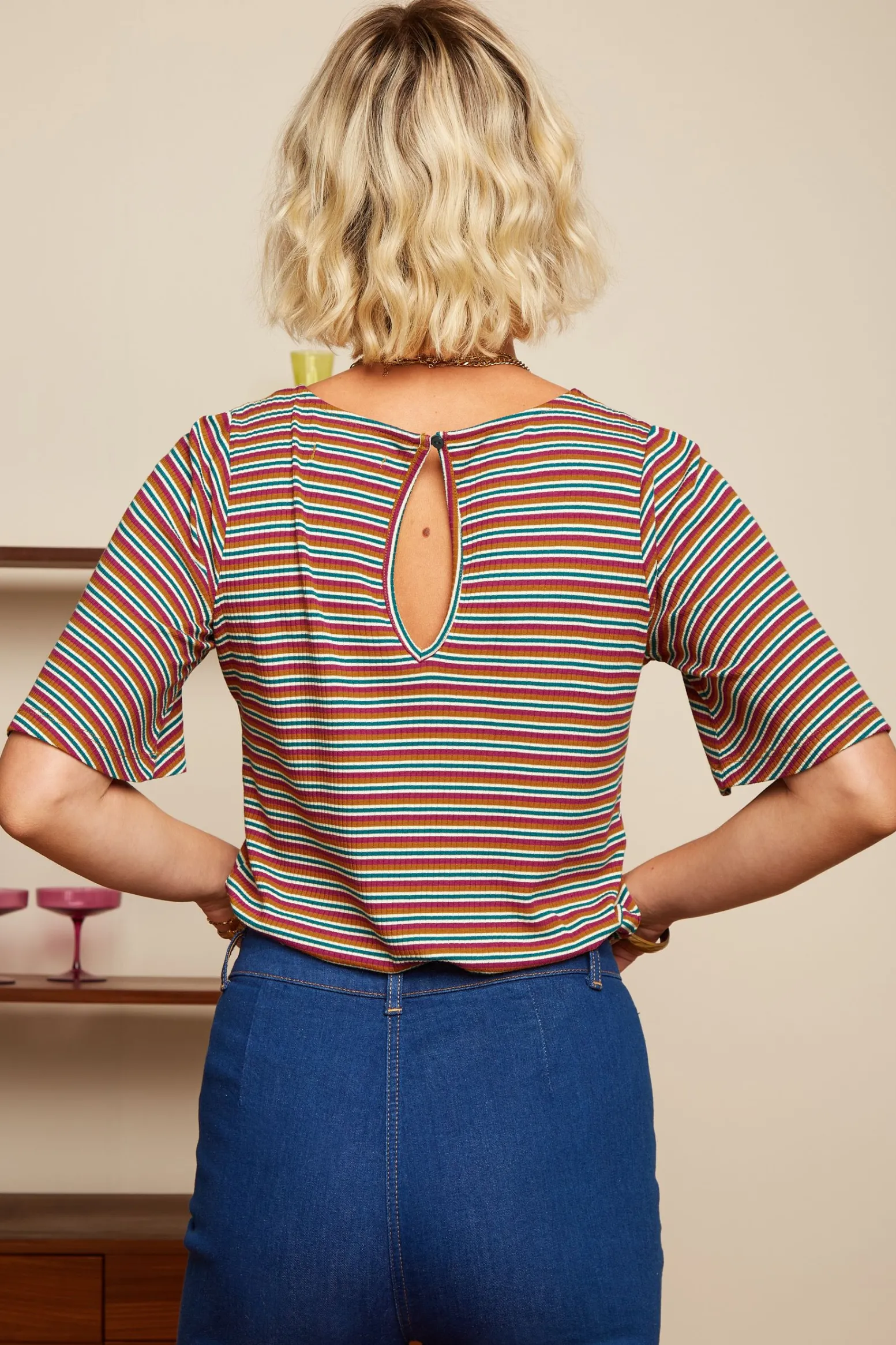 King Louie Tops & Shirts|Lizzy Top Jones Stripe Ponderosa Green