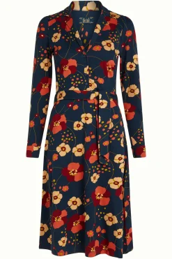 King Louie Jurken|Lola Dress Melody Evening Blue