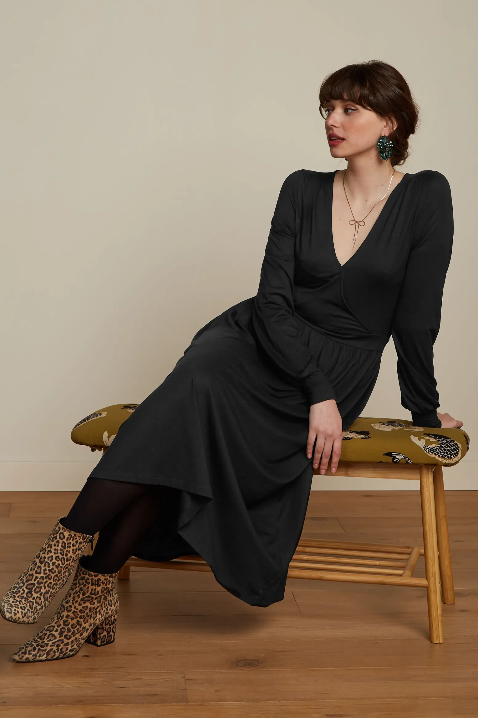King Louie Jurken|Loretta Dress Ecovero Classic Black