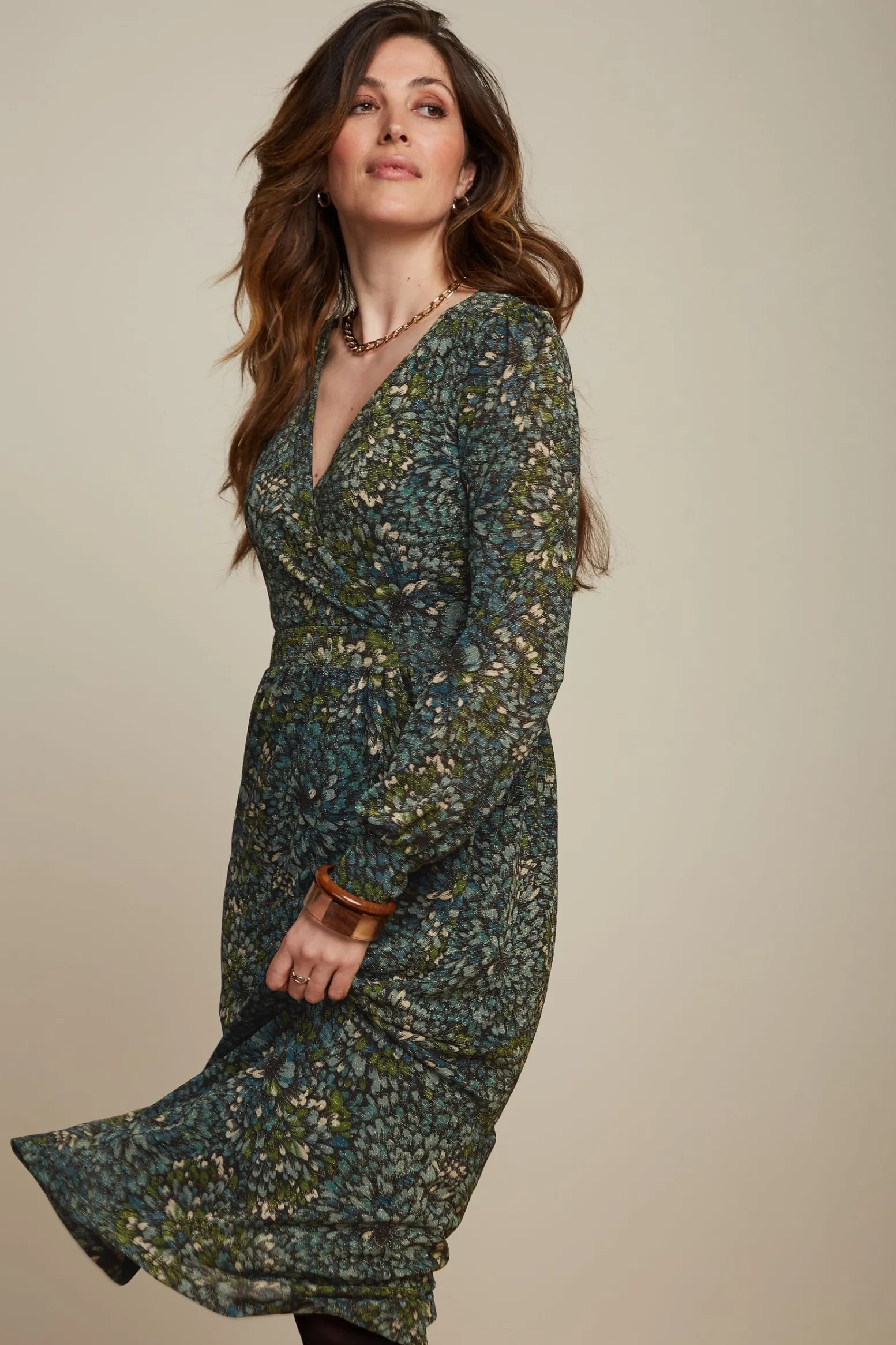King Louie Jurken|Loretta Dress Glam Dragonfly Green