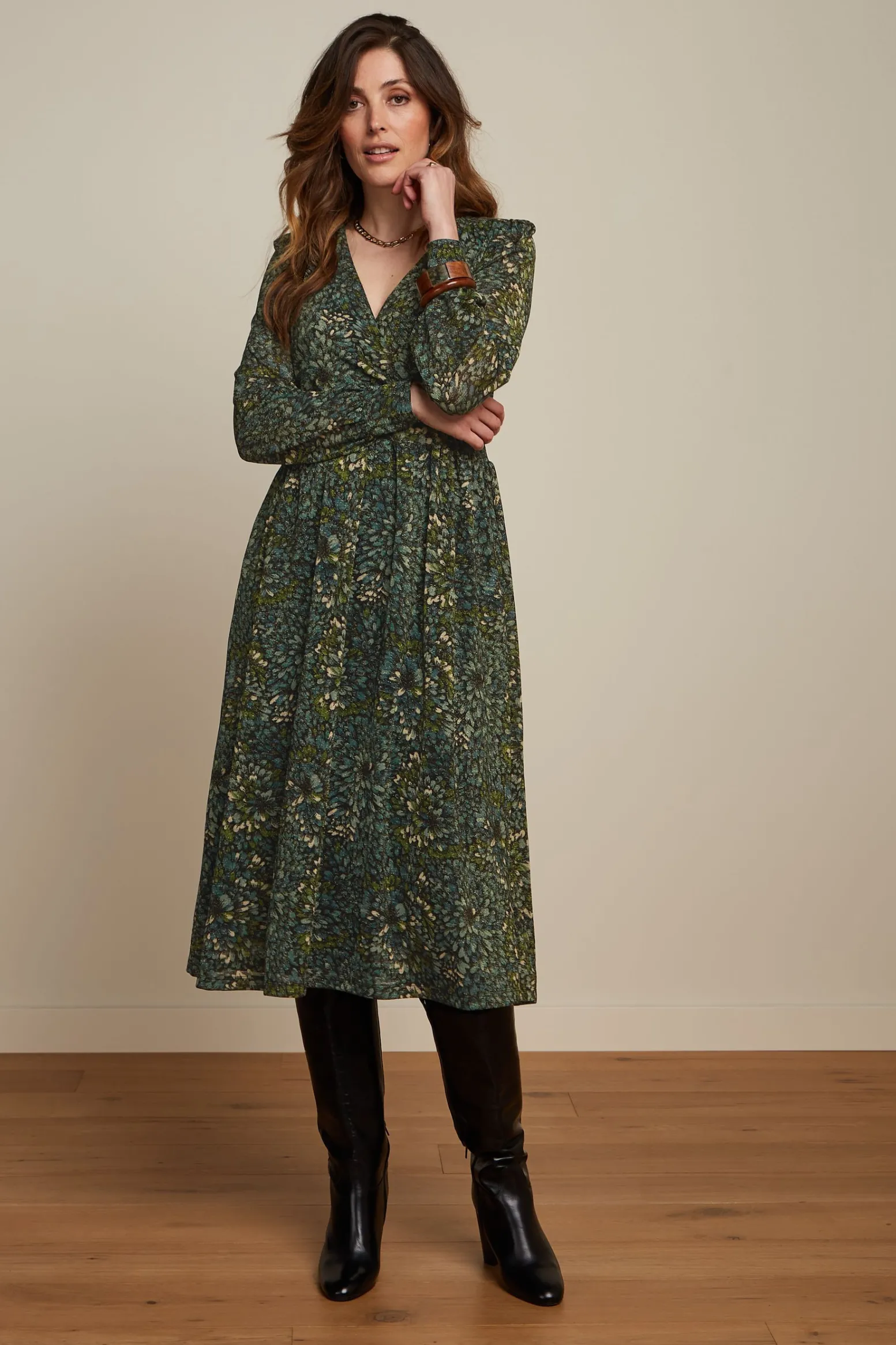 King Louie Jurken|Loretta Dress Glam Dragonfly Green