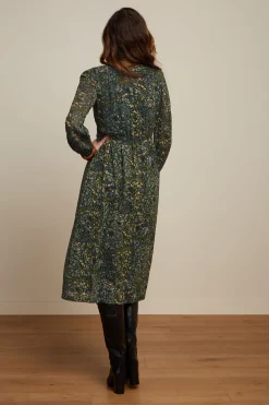 King Louie Jurken|Loretta Dress Glam Dragonfly Green