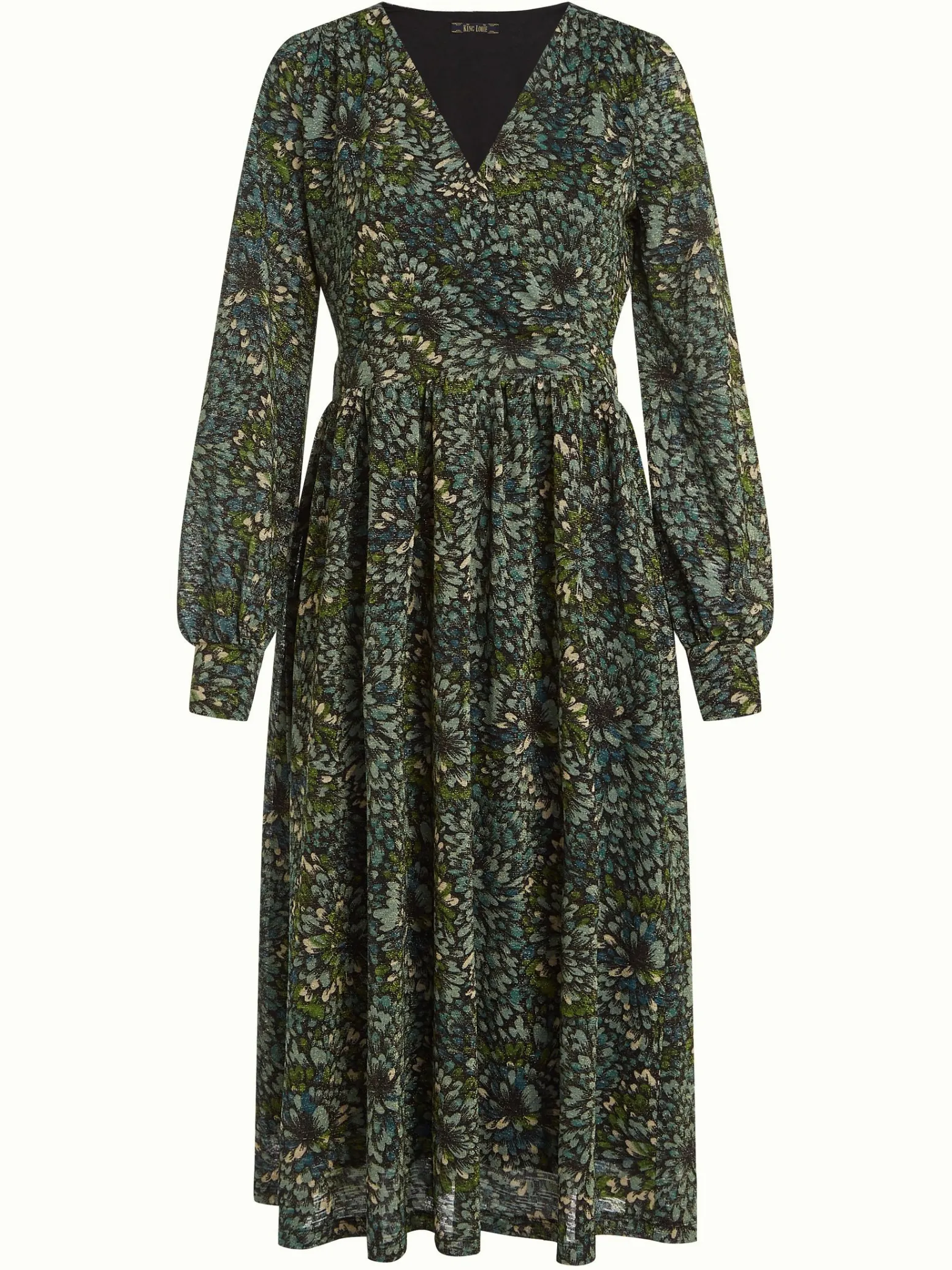 King Louie Jurken|Loretta Dress Glam Dragonfly Green