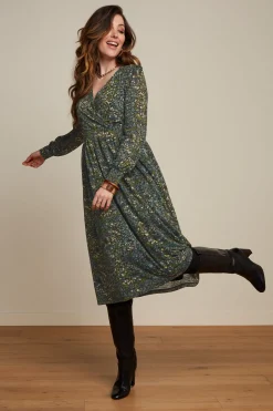 King Louie Jurken|Loretta Dress Glam Dragonfly Green